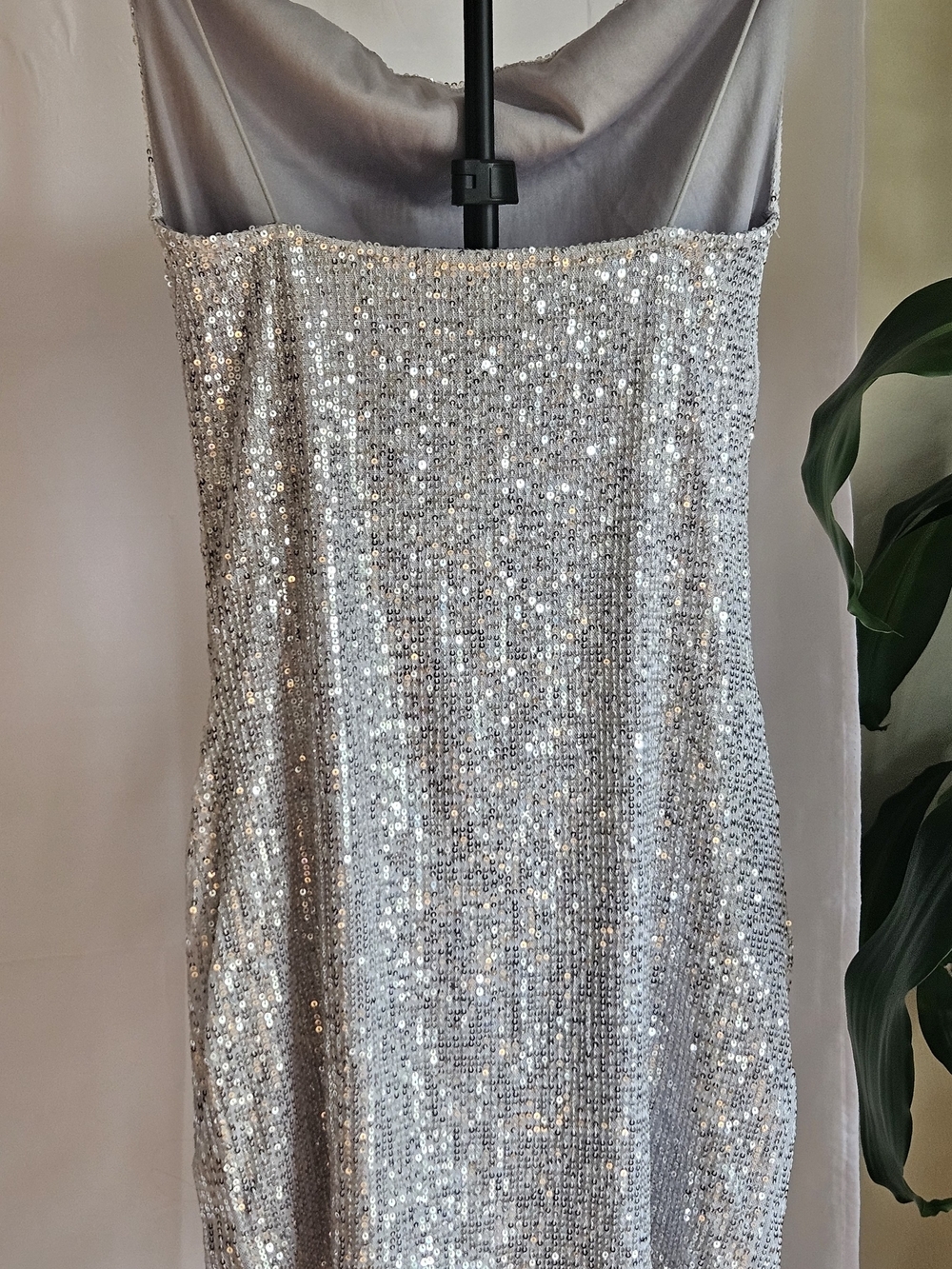 Bluesteel Silver Sequin Cowl Neck Mini Dress Size P / XS Party Night Out Holiday - Picture 5 of 16